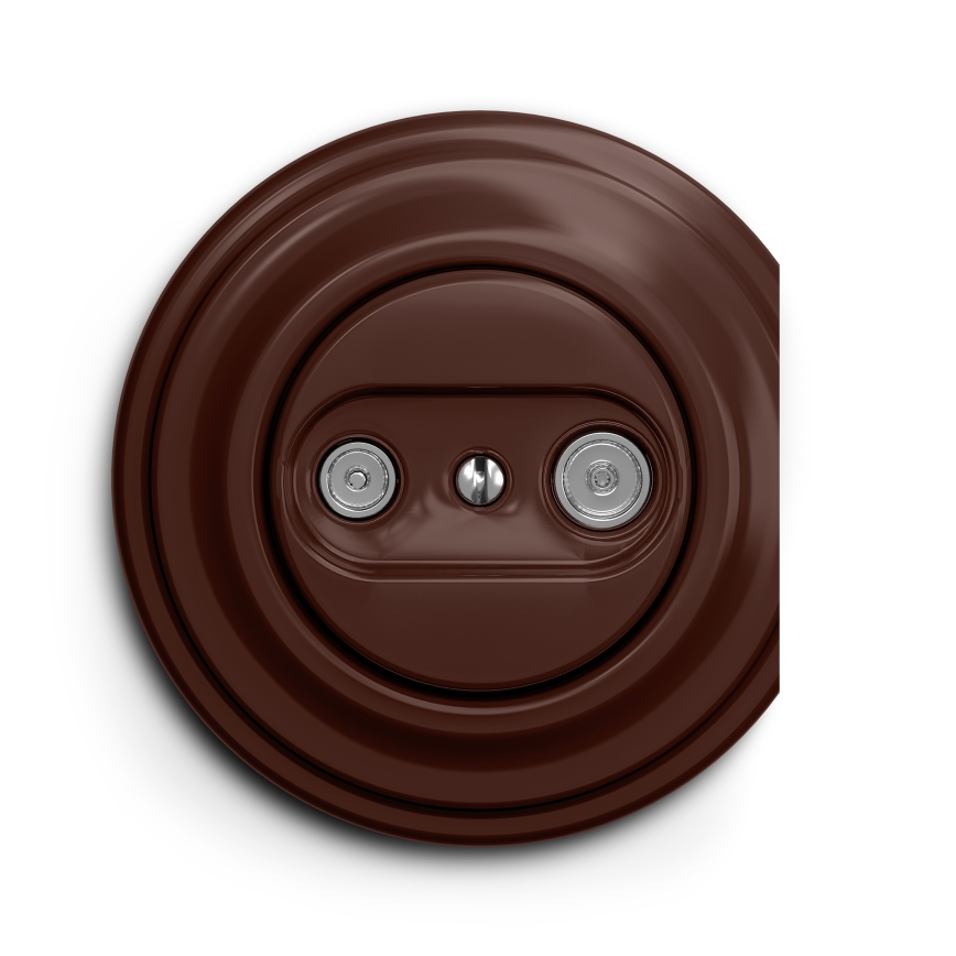 Reblig - Retro TV+Radio End Socket (Frameless) Brown