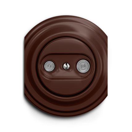 Reblig - Retro TV+Radio End Socket (Frameless) Brown