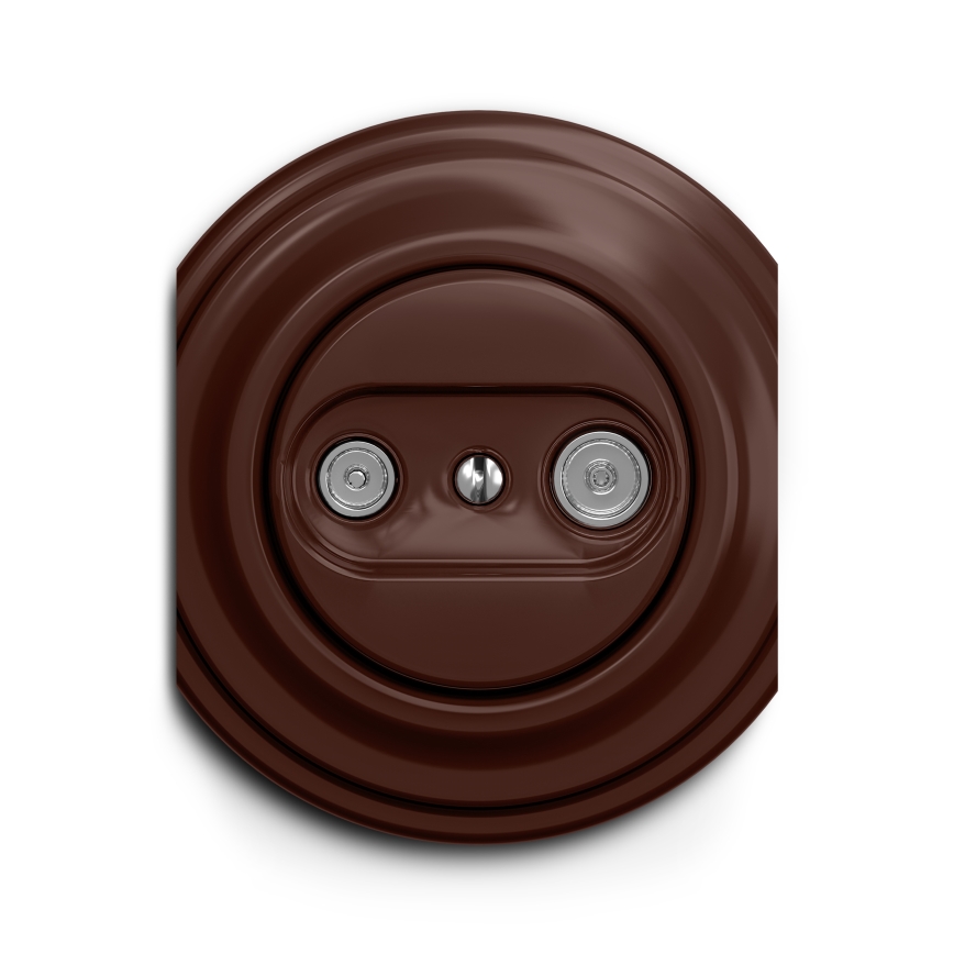 Reblig - Retro TV+Radio End Socket (Frameless) Brown
