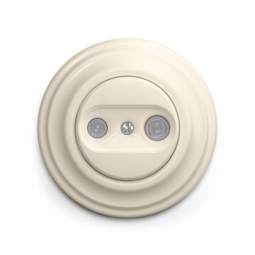 Reblig - Retro TV+Radio loop-through socket with beige frame