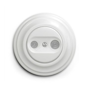 Reblig - Retro TV+Radio pass-through outlet with snow-white frame