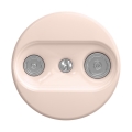 Reblig - Retro TV+Radio Pass-Through Socket (Frameless) Old Rose