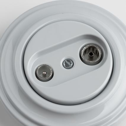 Reblig - Retro TV+Radio pass-through socket with frame, grey