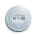 Reblig - Retro TV+Radio Pass-Through Wall Outlet with Frame, Blue