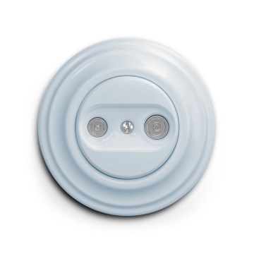 Reblig - Retro TV+Radio Pass-Through Wall Outlet with Frame, Blue