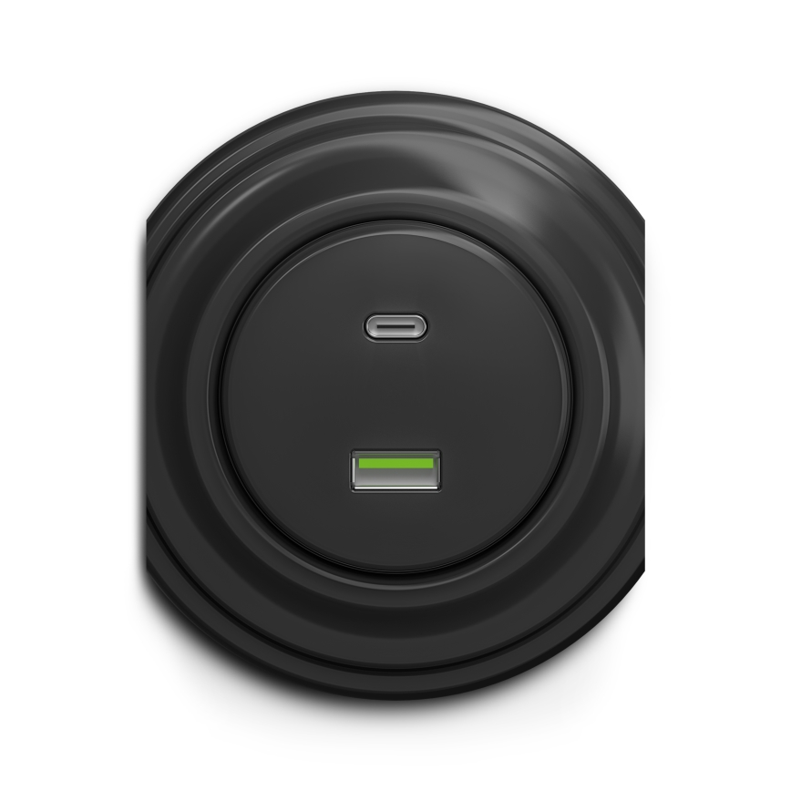 Reblig - Retro USB A+C Socket, Frameless, Anthracite
