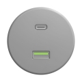 Reblig - Retro USB Outlet A+C Frameless Gray