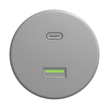 Reblig - Retro USB Outlet A+C Frameless Gray