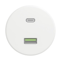 Reblig - Retro USB Outlet A+C, Frameless, Snow White