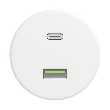 Reblig - Retro USB Outlet A+C, Frameless, Snow White