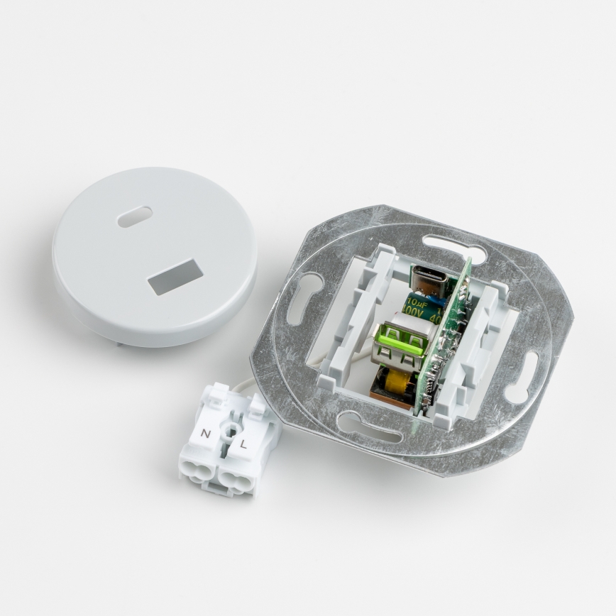 Reblig - Retro USB Outlet A+C with Gray Frame
