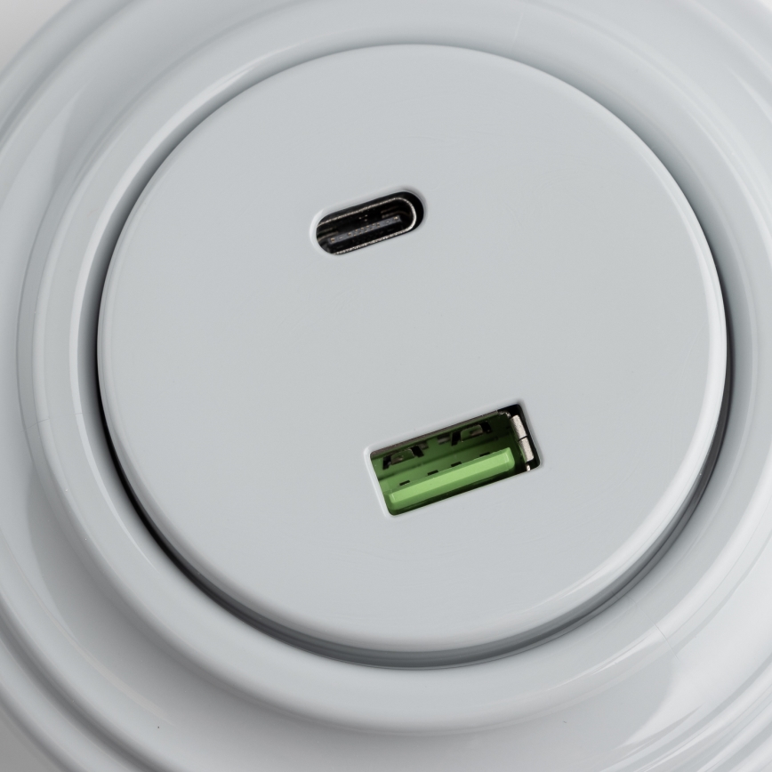 Reblig - Retro USB Outlet A+C with Gray Frame
