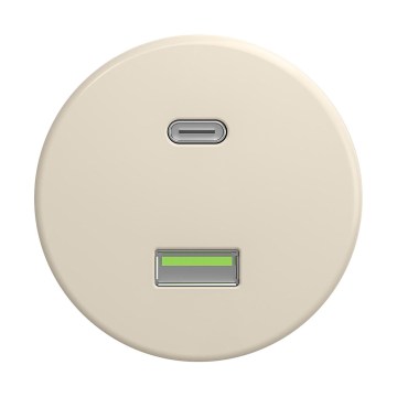 Reblig Retro USB Wall Socket (USB-A + USB-C) — Frameless, Beige