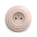 Reblig - Retro wall outlet with frame 230V, dusty rose
