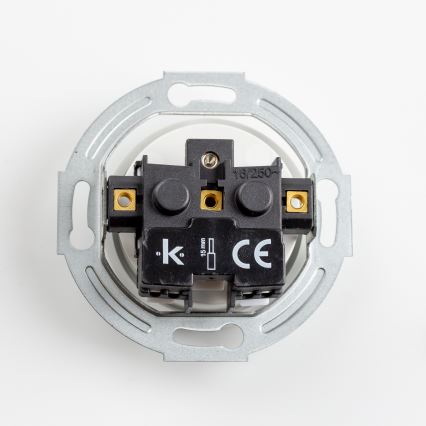 Reblig - Retro wall socket with frame, 230 V, snow white