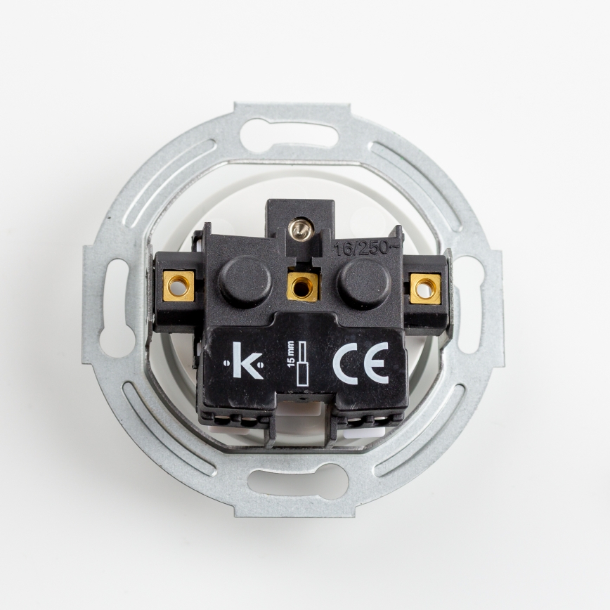 Reblig - Retro wall socket with frame, 230 V, snow white