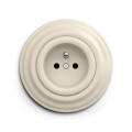 Reblig - Retro Wall Socket with Frame, 230V, Beige