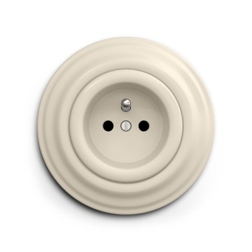 Reblig - Retro Wall Socket with Frame, 230V, Beige