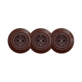 Reblig - Three-Gang Retro SCHUKO Wall Socket with Frame, 230V, Brown