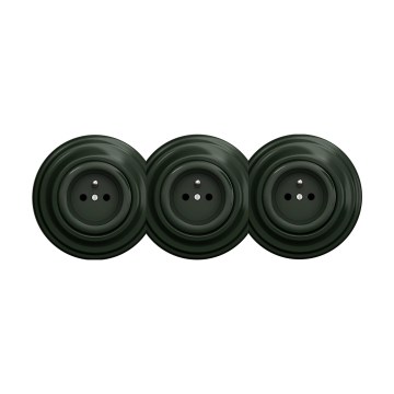 Reblig - Triple Retro Home Socket with Frame, 230V, Green