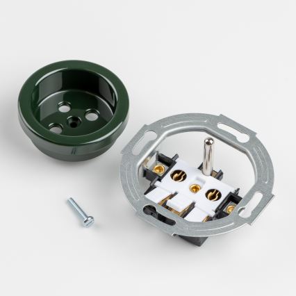 Reblig - Triple Retro Home Socket with Frame, 230V, Green