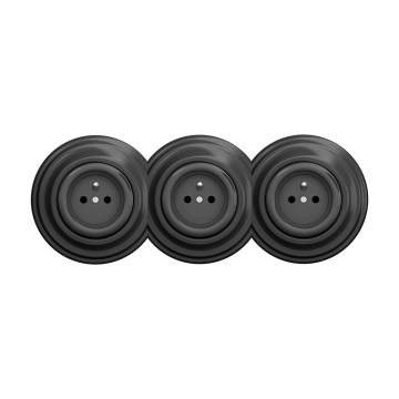 Reblig - Triple retro wall socket with frame, 230 V, anthracite