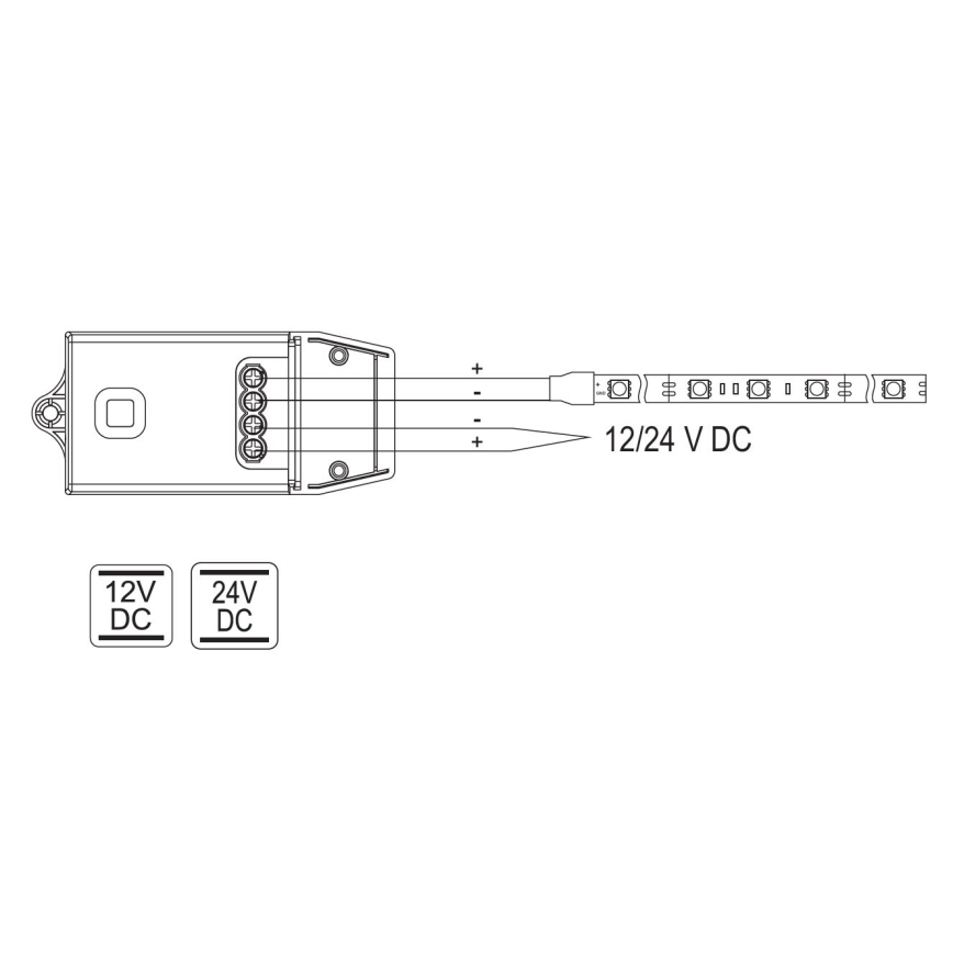 Receiver for kinetic wireless switches 12/24 V