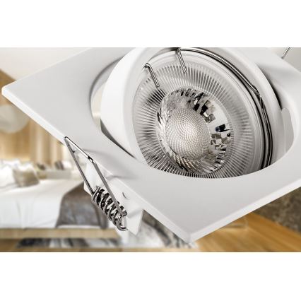 Recessed ceiling light 1x GU10/MR16/10W/230V 9x9 cm white