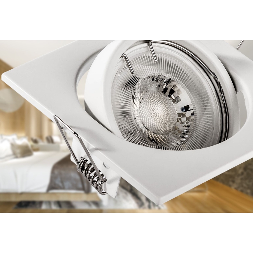 Recessed ceiling light 1x GU10/MR16/10W/230V 9x9 cm white