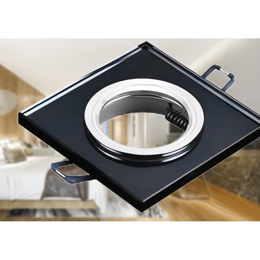 Recessed ceiling light 1xGU10/MR16/10W/230V 9x9 cm black