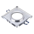 Recessed ceiling light 1xGU10/MR16/10W/230V 9x9 cm polished chrome
