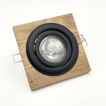 Recessed ceiling light TOBBY 1xGU10/20W/230V 11.5x11.5 cm oak/black