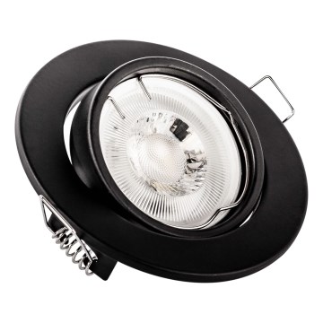 Recessed downlight 1x GU10/MR16 10W 230V Ø 9 cm black