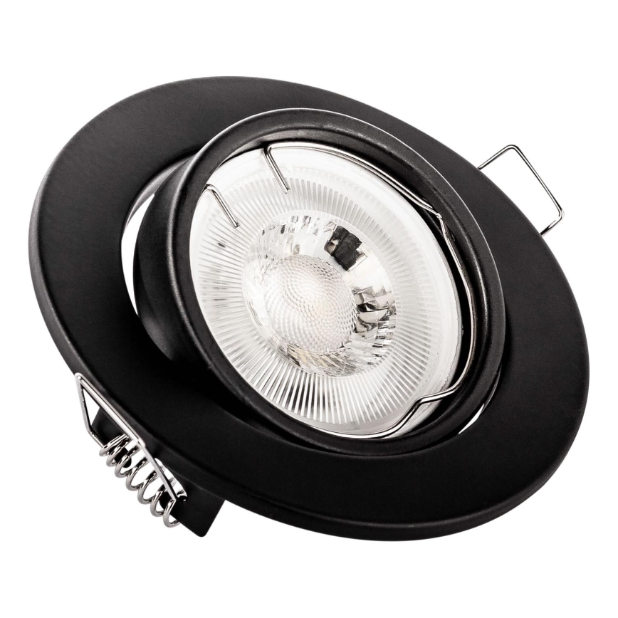 Recessed downlight 1x GU10/MR16 10W 230V Ø 9 cm black
