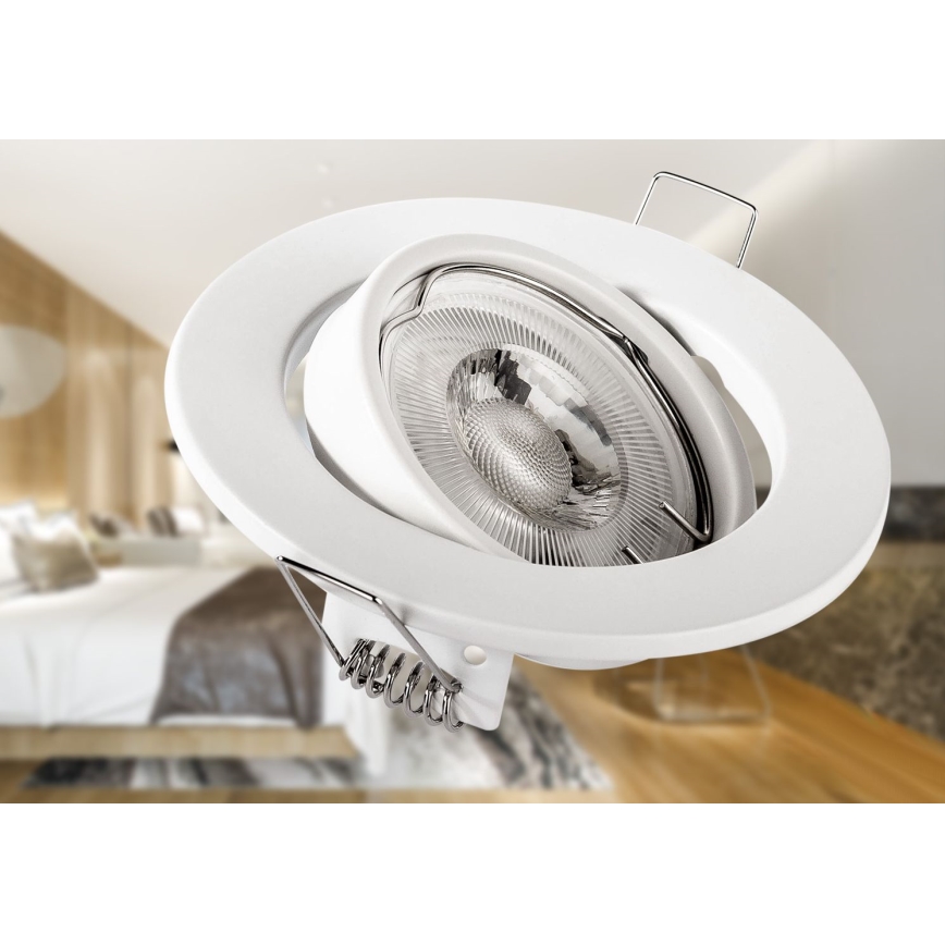 Recessed downlight 1xGU10/MR16/10W/230V Ø 9 cm white