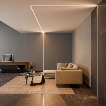Recessed LED strip profile 1 m silver/white