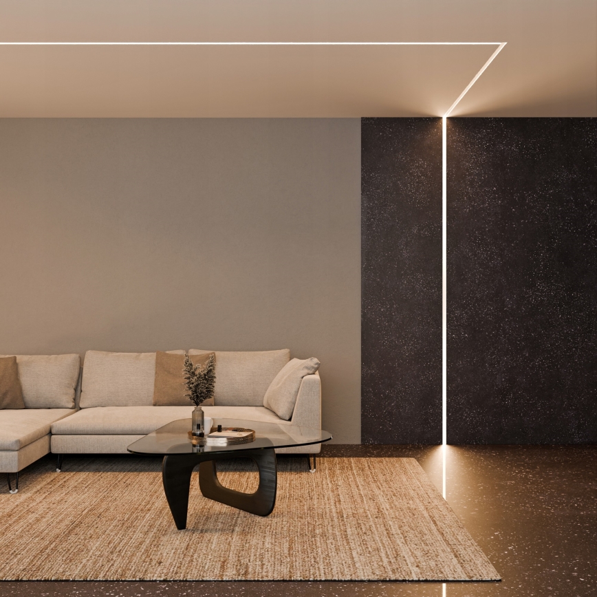 Recessed LED strip profile 1 m silver/white