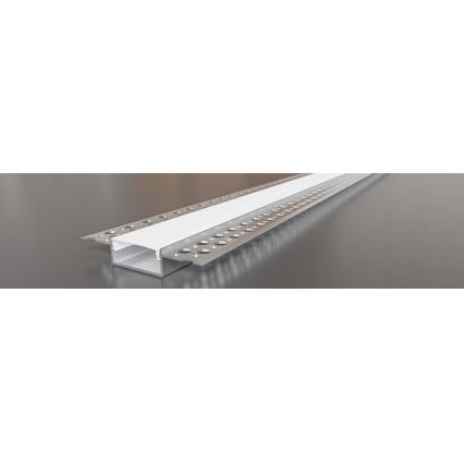 Recessed LED strip profile 1 m silver/white