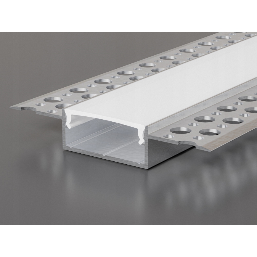 Recessed LED strip profile 1 m silver/white