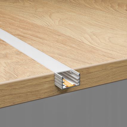 Recessed LED strip profile, 1 m, white