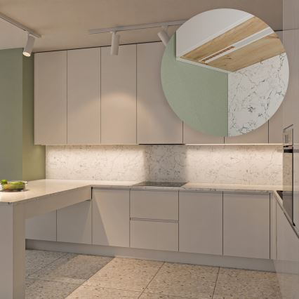Recessed LED strip profile, 1 m, white