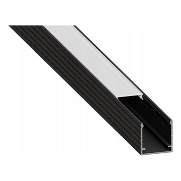 Recessed LED strip profile, 1 m — black/white