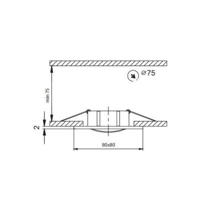 Recessed light 1xGU5,3/50W/12V matte chrome