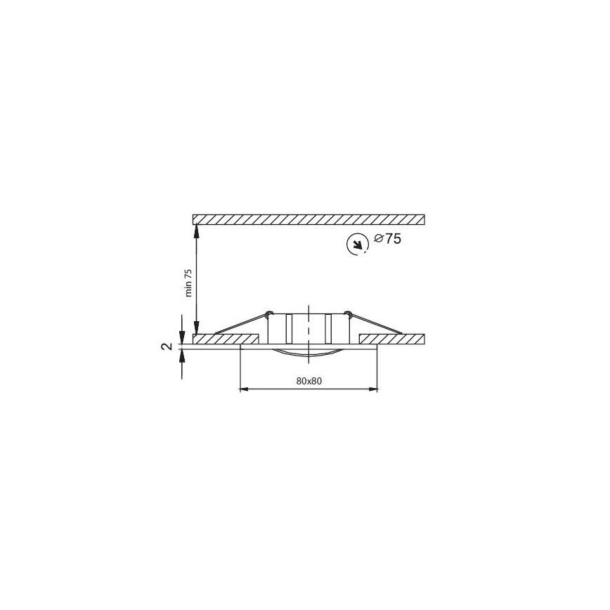 Recessed light 1xGU5,3/50W/12V matte chrome