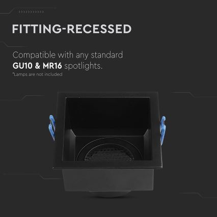 Recessed light GU10 9x9 cm black