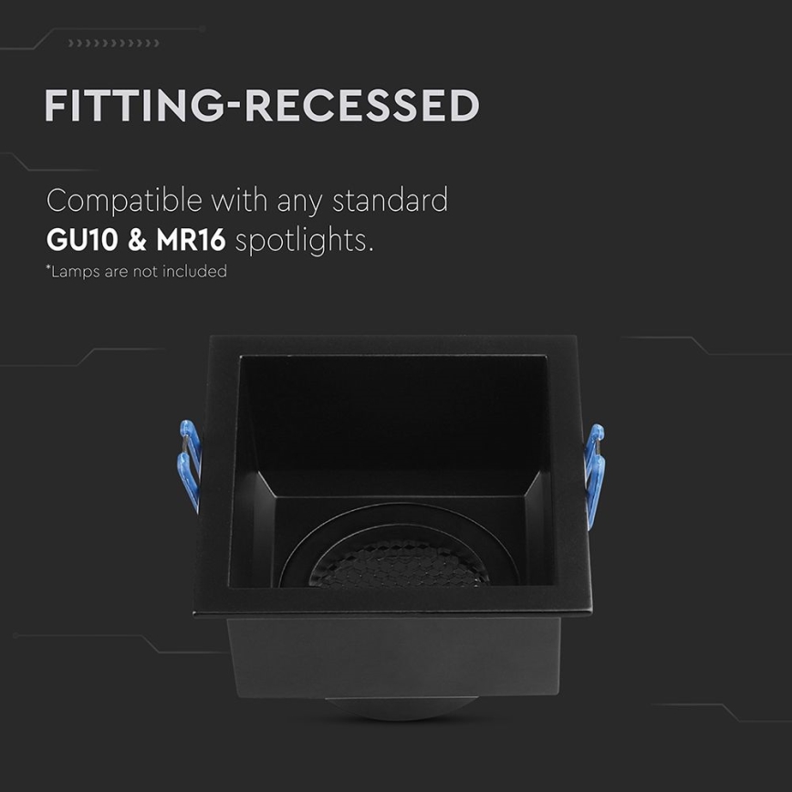 Recessed light GU10 9x9 cm black