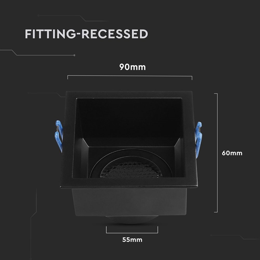 Recessed light GU10 9x9 cm black
