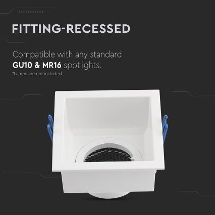 Recessed light GU10 9x9 cm white
