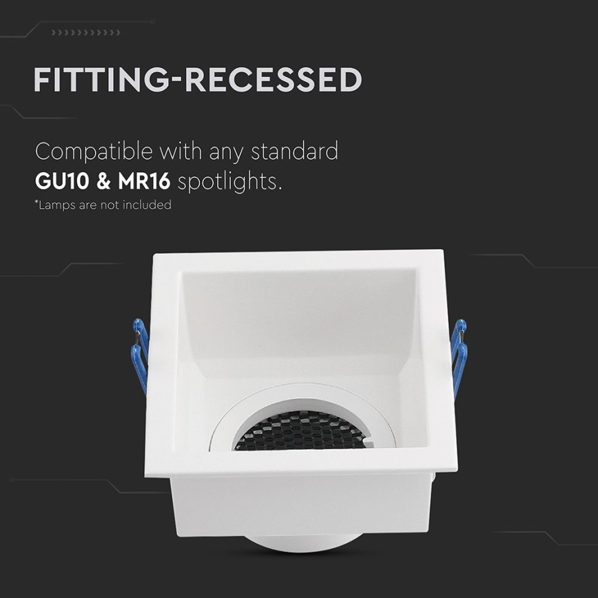 Recessed light GU10 9x9 cm white