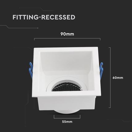 Recessed light GU10 9x9 cm white